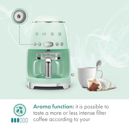 50's Retro Style Aesthetic Drip Coffee Machine with 10 Cup Glass Carafe