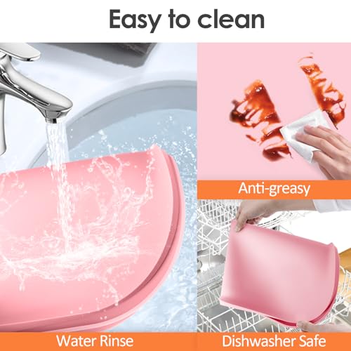 Silicone Coffee Maker Mat with Lip for Countertops 17.4'' x 10.6'' Pink