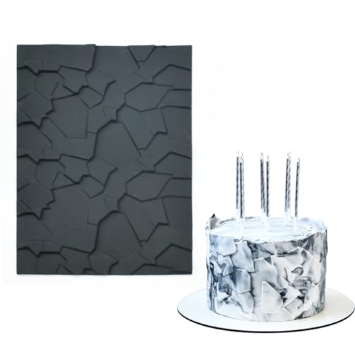 Fondant Silicone Mold for Cake Decoration Cake Border Stone Patter Impression Mat Fondant Embossing Stencil for DIY Cookies
