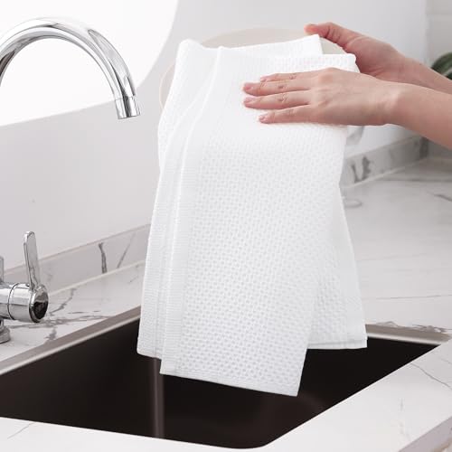100% Cotton Oversized Waffle Weave Kitchen Towels 8 (8 Count)