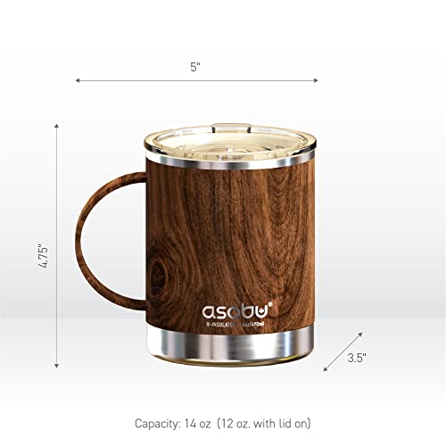 Ultimate Stainless Steel Ceramic Inner Coating Coffee Mug with Double Walled Copper Lining Insulation