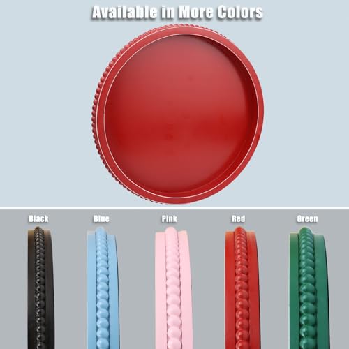 Red Round Wood Decorative Ottoman Tray for Coffee Table