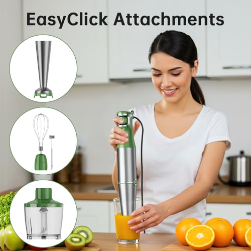 Immersion Blender Handheld 5 in 1 Hand Blender Set 1100W Heavy Duty