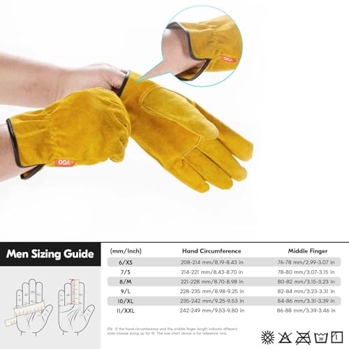 Unlined Full Leather Work Gloves (3 Count)
