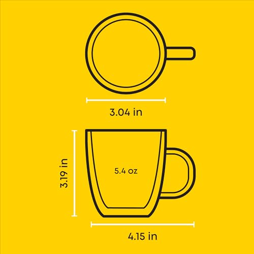 Savor Double Wall Insulated Glasses Espresso Mugs (2 Count)