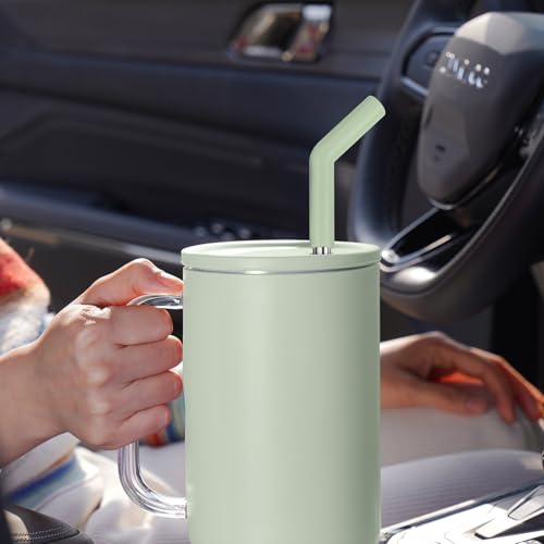 6PCS Stainless Steel Straws with Silicone Tip Fit for Stanley Cup (6 Count)