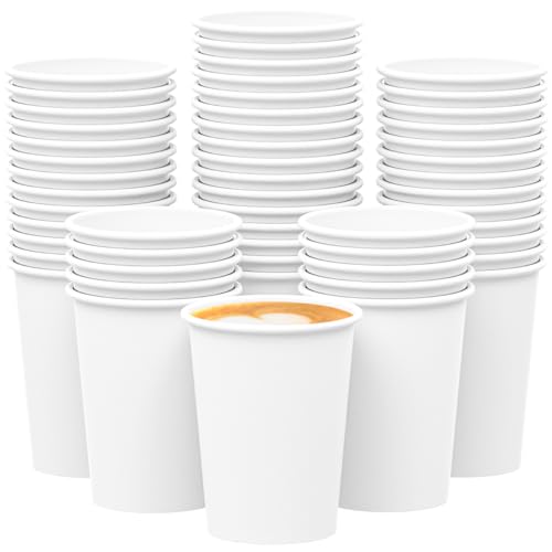 Disposable White Paper Coffee Cups (210 Count)