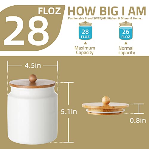Sweejar 28 Fl oz Ceramic Kitchen Canisters (28 Ounce)
