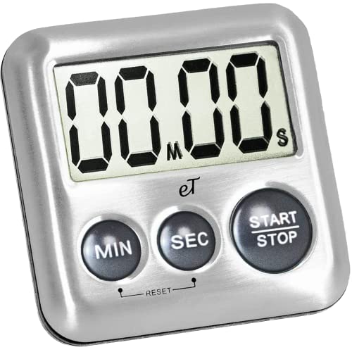 Elegant Digital Kitchen Timer Stainless Steel (8 Count)