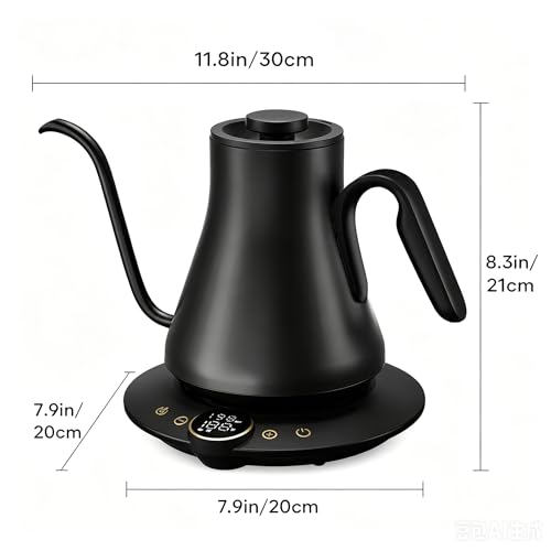 Gooseneck Electric Kettle with ±1℉ Temperature Control 0.9 Liter