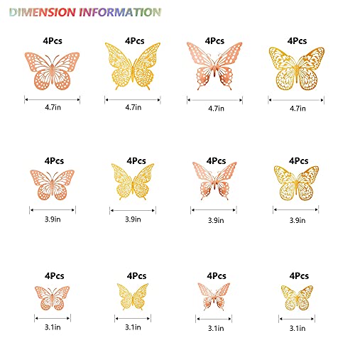 3D Butterfly Wall Decor (48 Count)