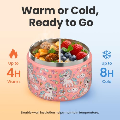 12oz Insulated Vacuum Food Jar with Buckle Lid Wide Mouth Soup Thermo for Hot Food Kids Leakproof Stainless Steel Lunch Container
