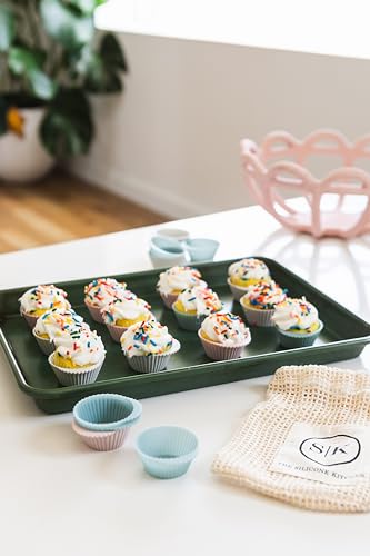 Reusable Silicone Baking Cups Gift Set Bundle (60 Count)