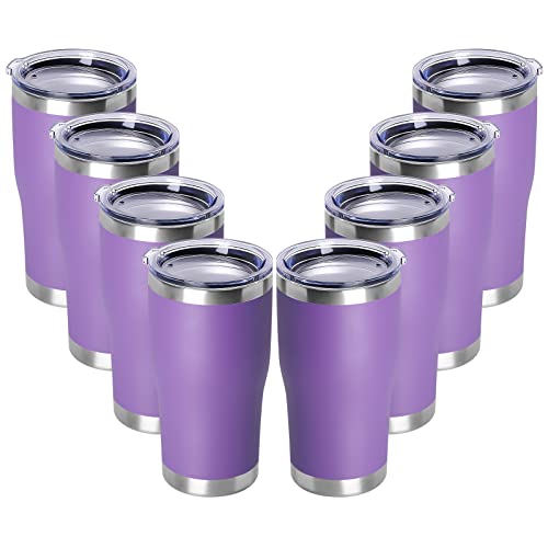 20oz Tumbler with Lid Stainless Steel Tumblers Bulk (8 Count)