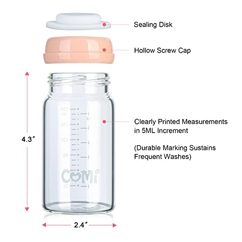 Wide Neck Glass Breastmilk Collection n Storage Bottle (4 Count)