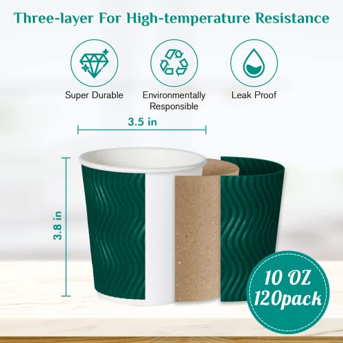 10 oz Insulated Paper Coffee Cups (120 Count)