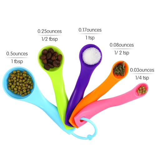 20 Pcs Colorful Plastic Measuring Spoons for Kitchen Baking