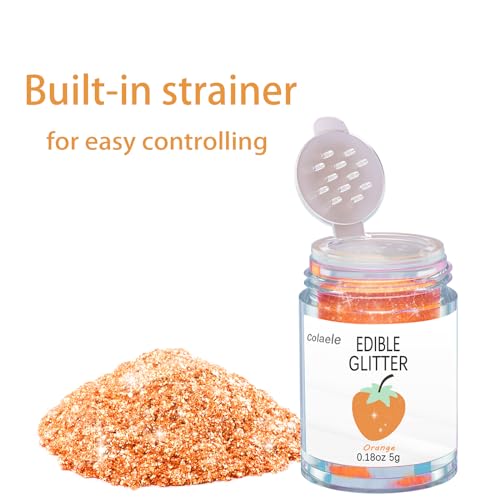Orange Edible Glitter Glimmer Powder for Cakes Drinks