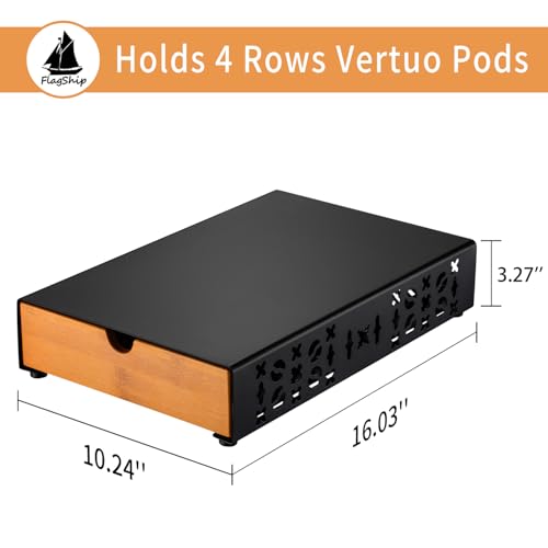 for Vertuo Pod Holder Coffee Pod Storage for Nespresso Pod Black Metal Fits All Size Vertuo Pods