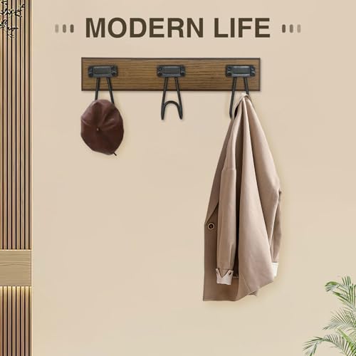 16" Wall Mounted Heavy Duty Label Hook Rack with 3 Hooks