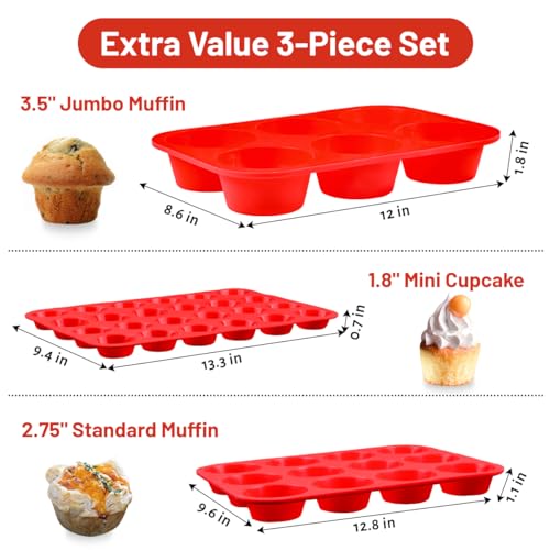 Silicone Muffin Pan Set (3 Count)