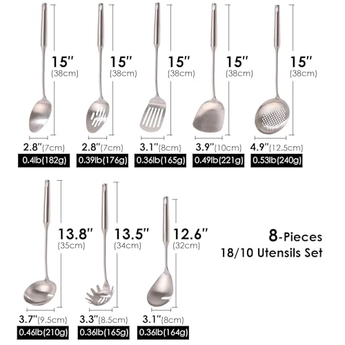18 10 Stainless Steel Kitchen Utensils Set (8 Count)