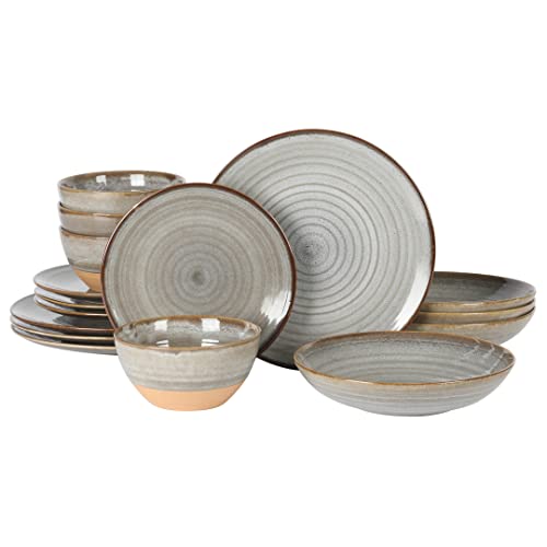 Dreamweaver Double Bowl Terracotta Reactive Dinnerware Set