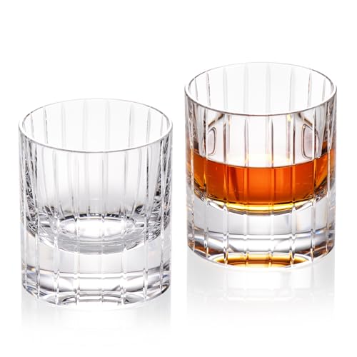 Crystal Whiskey Glasses Set of 2 Handcrafted Old Fashioned Glasses (2 Count)
