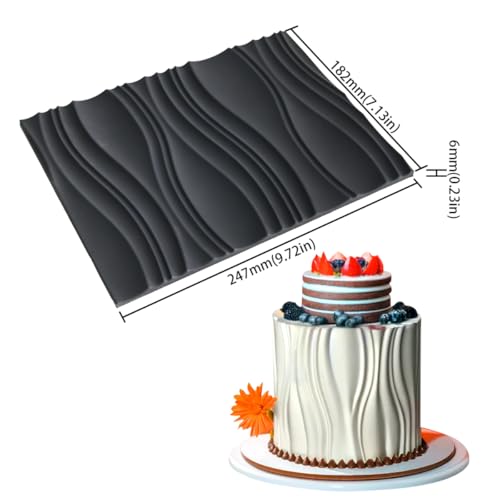 Silicone Fondant Mold Wave Pattern Embossing Mat for Cake Decorating DIY Clay