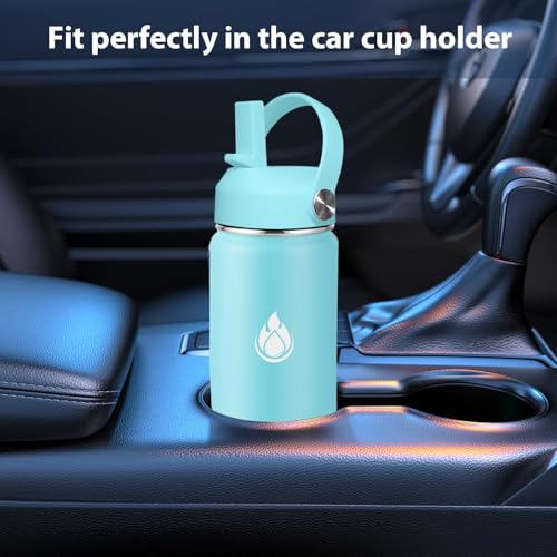 Stainless Steel Wide Mouth Water Bottle 32oz Double Wall Vacuum Insulated Leak Proof Bottle with New Flex Straw Lid & Spout Lid