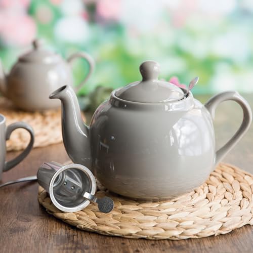 Farmhouse 4 Cup Ceramic Teapot with Removable Infuser and Lid