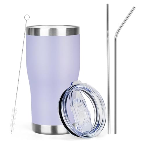 20oz Insulated Tumbler with Lid Straw Travel Coffee Mug Cup