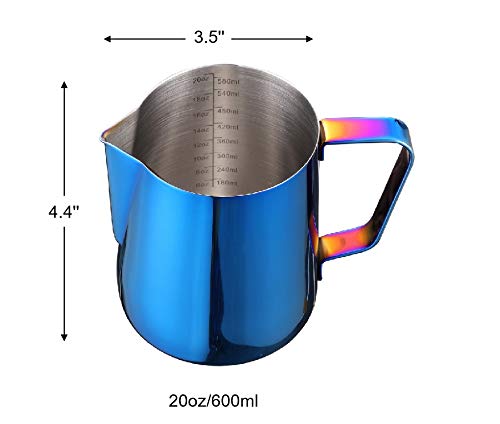 Milk Frothing Pitcher 20oz Stainless Steel Cup Perfect for Latte Art