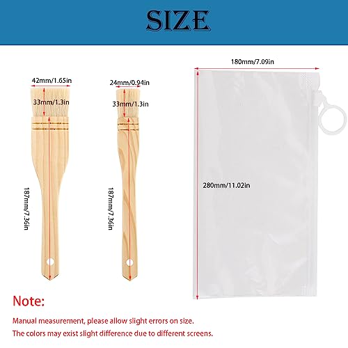 3PCS Pastry Brushes Basting Oil Brush with Goat Bristles and Hardwood Handles BBQ Cooking Baking Brush for Baking
