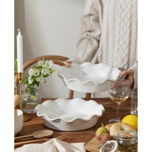 Ceramic Deep Pie Pan for Baking