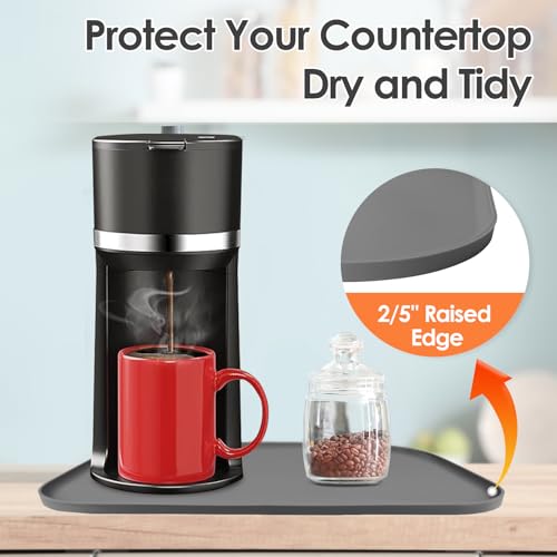 Silicone Coffee Maker Mat with Lip for Countertops
