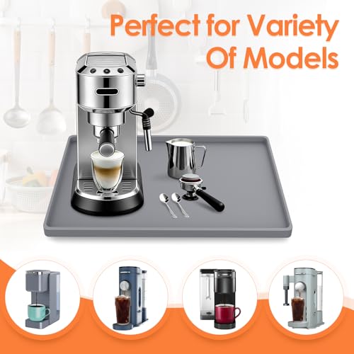 Silicone Coffee Maker Mat with Lip for Countertops