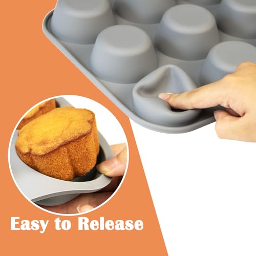 12 Cups Silicone Mini Muffin Pan Set (2 Count)