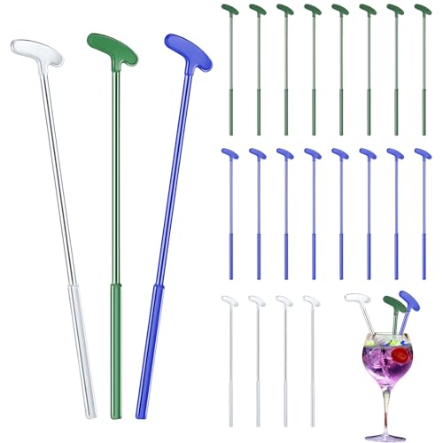 Golf Putter Swizzle Stir Sticks Coffee and Cocktail Stirrers 6 Inch Drink Plastic Golf Club Cocktail Swizzle Sticks Party Decorations Favors Reusable for Garnish or Mixers