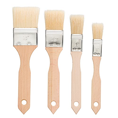 Pastry Brushes Set with Untreated Beechwood Handles (4 Count)