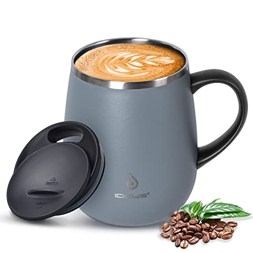 16 oz Insulated Coffee Mug with Handle and Lid
