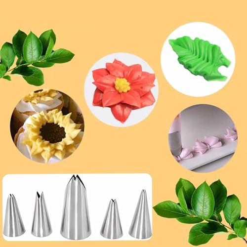 6 Pcs Leaf Piping Icing Nozzle (6 Count)