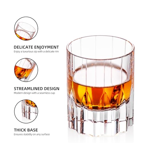 Crystal Whiskey Glasses Set of 2 Handcrafted Old Fashioned Glasses (2 Count)