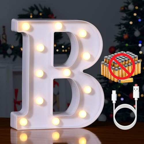 Rechargeable LED Letter Lights Sign Marquee Light Up Letters Sign for Night Light Wedding (27 Count)