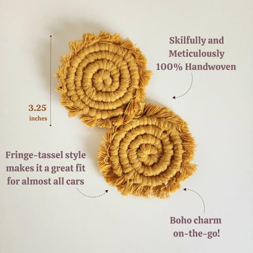 Cotton Car Coasters for Cup Holders (2 Count)