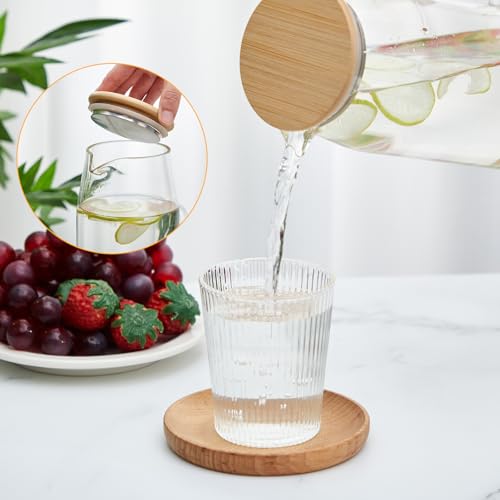 2 Sets Glass Pitcher with Lid (2 Count)