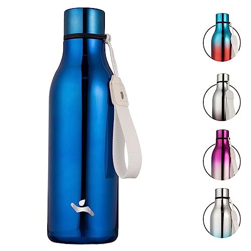 18 oz Insulated Stainless Steel Metal Water Bottle with Strap
