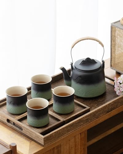 Japanese Teapot Set with 4 Cups