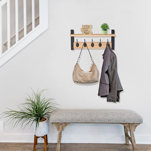 Coat Rack Wall Mount with Shelf