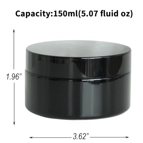 Black Glass Smell Proof Storage Jar 150ml